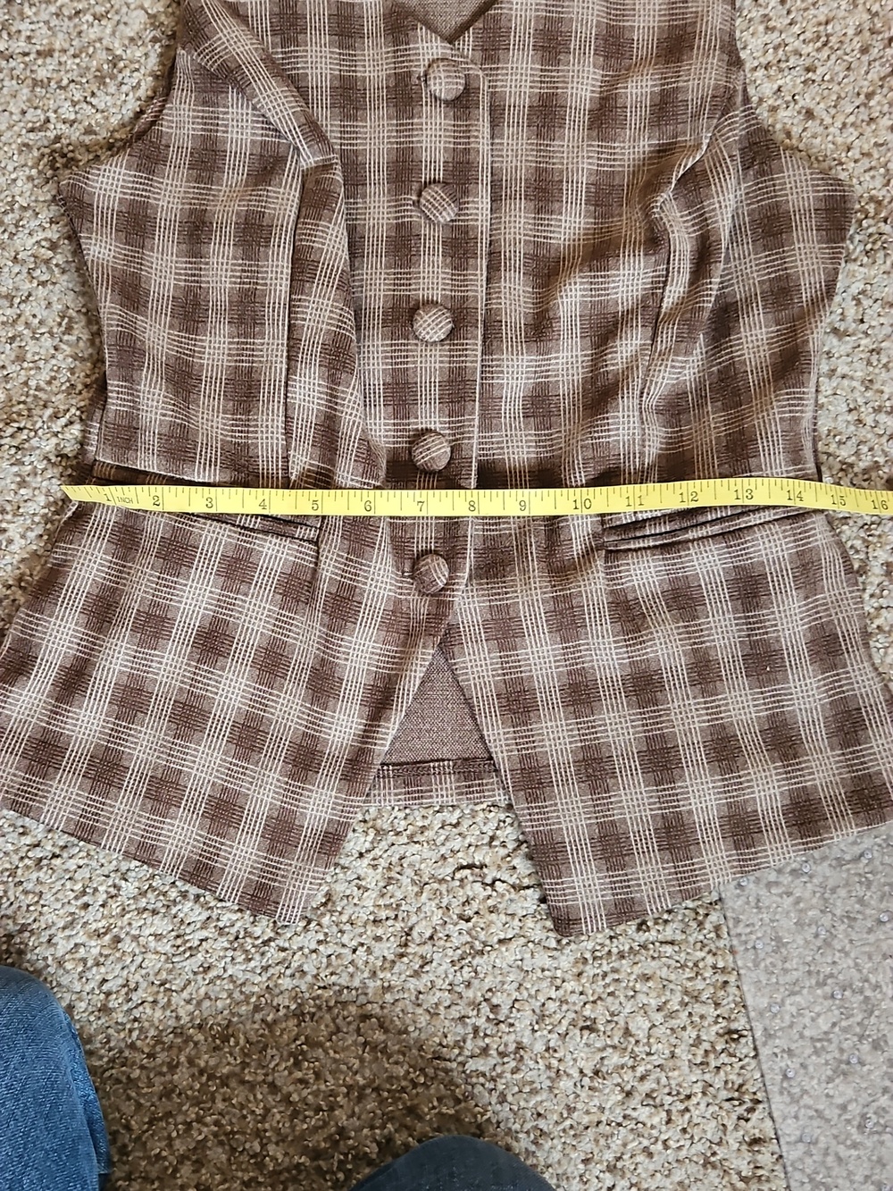 Iris Brown Plaid Vest - Picture 5 of 7